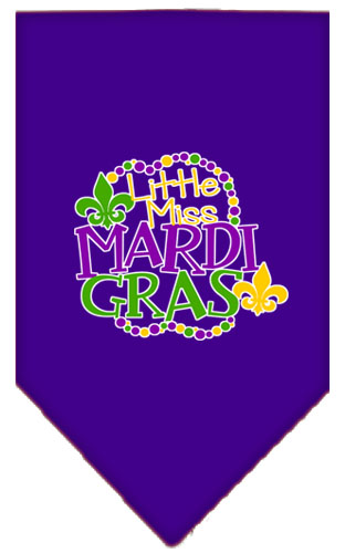Miss Mardi Gras Screen Print Mardi Gras Bandana Purple Large
